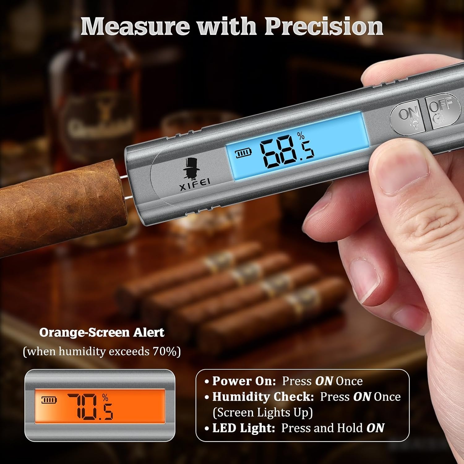 XIFEI Digital Cigar Humidity Meter: image 3