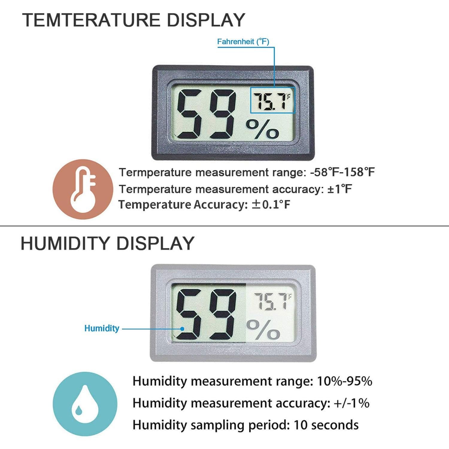 Goabroa Mini Digital Hygrometer