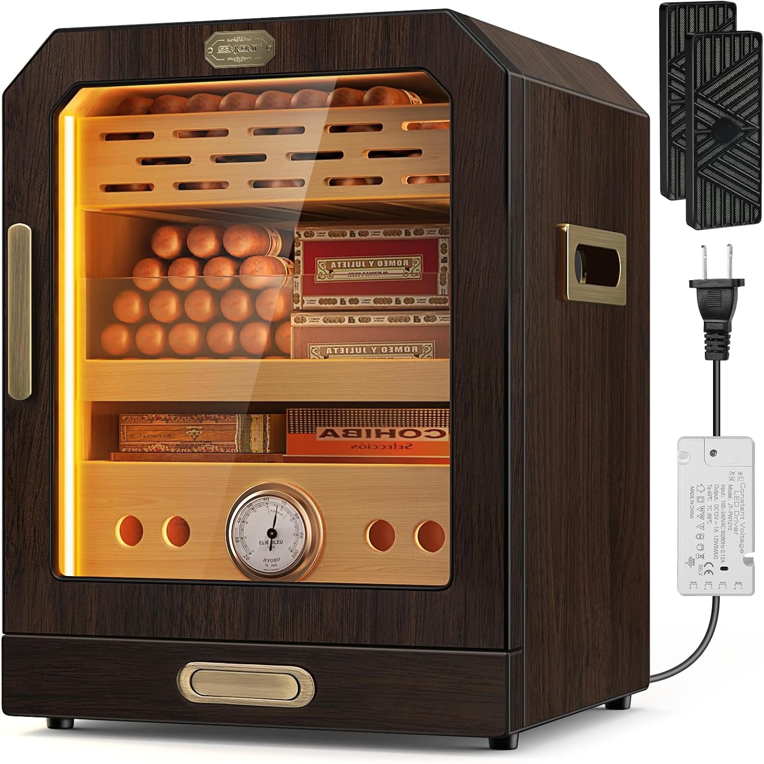 Lighted Display Humidor Cabinet with Magnetic Glass Door